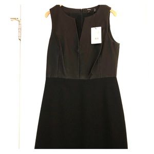 Theory - black a-line leather top